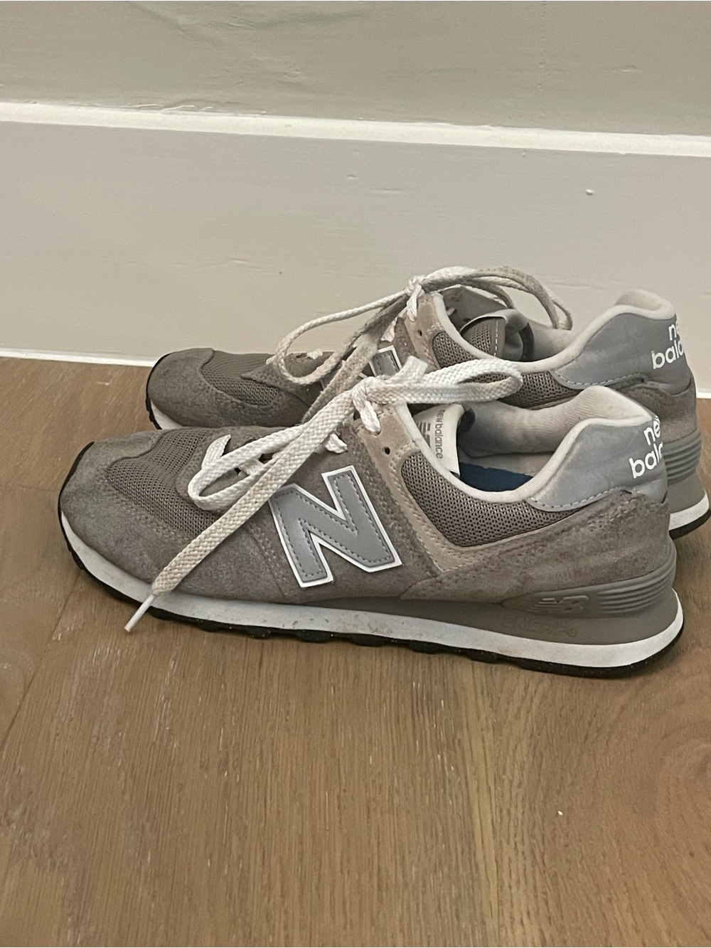 New Balance Men's Grey Suede & Mesh Classic Sneakers